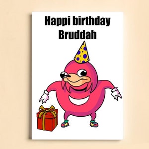 Joyeux anniversaire Bruddah ! - Carte d'anniversaire ougandaise Knuckles A5 dessinée à la main (carte de 300 g/m²)