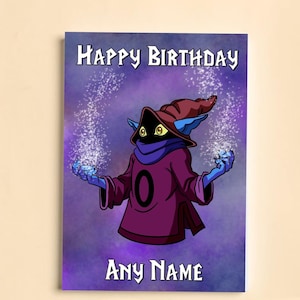 Cartão de aniversário personalizado do Orko! - Mestres do Universo HE MAN - Cartão A5 desenhado à mão (cartão 300gsm)