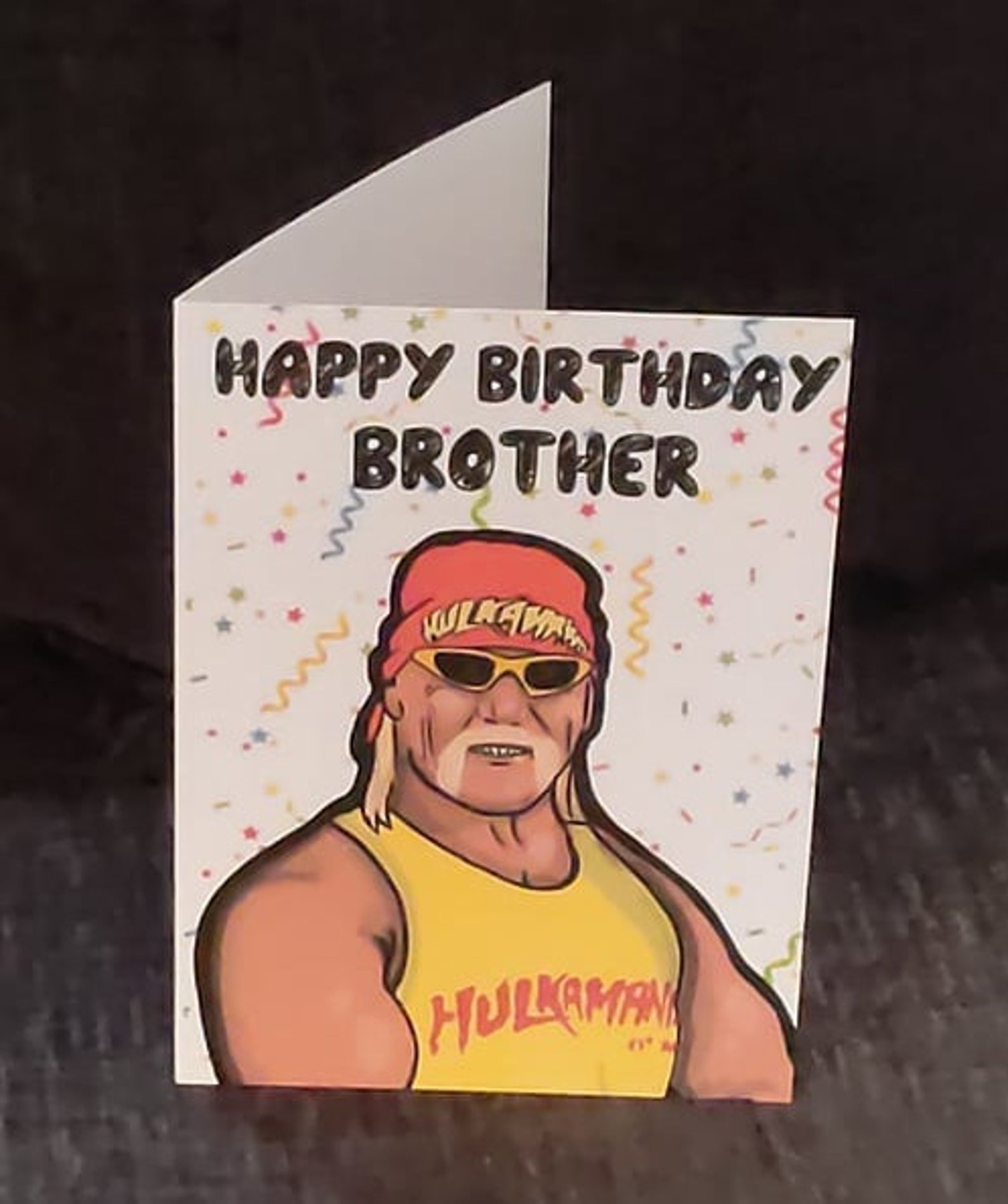 Hulk Hogan Happy Birthday Brother A5 Card/ Digitally Hand - Etsy