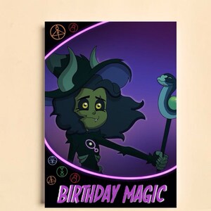 Magia del compleanno! Biglietto d'auguri ispirato a Owl House Luz 300GSM A5