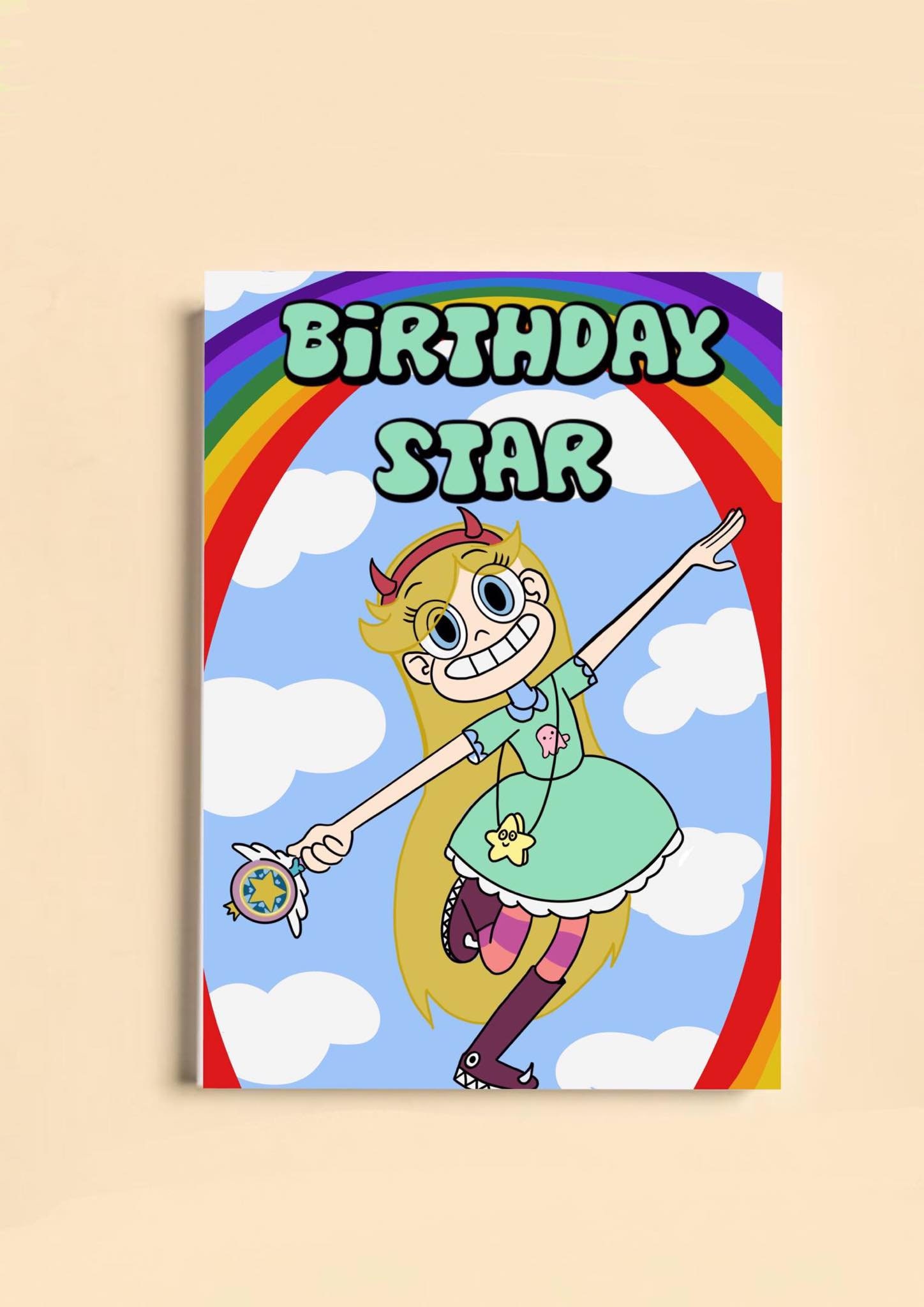 Birthday Star Star Vs the Forces of Evil A5 Card 300gsm Card - Etsy