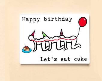 Human Centipede Inspired Birthday Card. A5/Hand drawn/Tom Six   (300gsm glossy inkjet card)