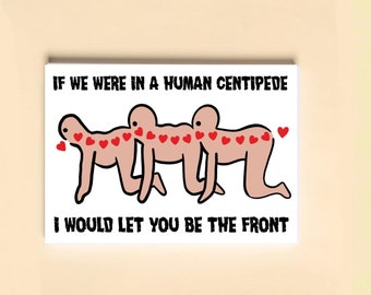 Human Centipede inspiré carte Saint Valentin - A5/dessiné à la main/300gsm