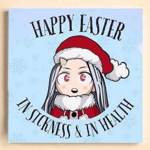 Cartão de natal inspirado em anime com Eri de My Hero Academia
