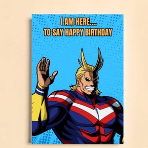 I am here - All Might inspirierte MHA Geburtstagskarte - A5/handgezeichnete Karte/anime