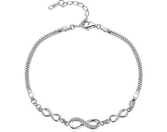 Pulsera de amor Infinity de plata de ley