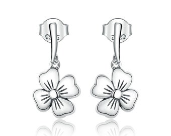 Sterling Silver Lucky Clover Stud Earrings