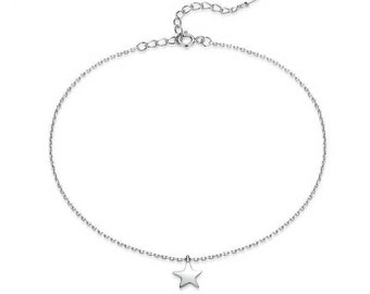 Bracelet de cheville simple en argent sterling avec étoile