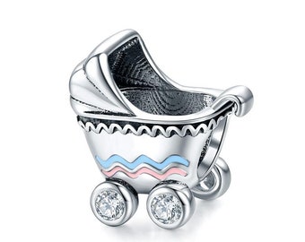 Sterling Silver Baby Carriage Charm