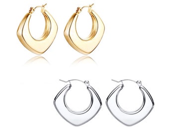 Stainless Steel Geometric Hoop Earrings