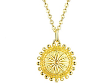 Sterling Silver Sun Coin Hypoallergenic Necklace