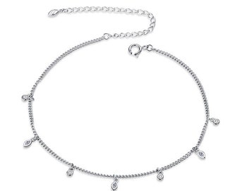 Sterling Silver Leaf Anklet