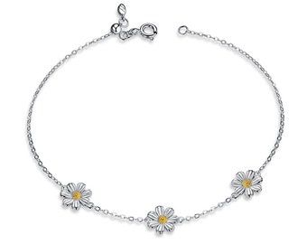 Sterling Silver Spring Flowers Bracelet