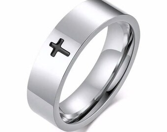 Stainless Steel Cross Ring