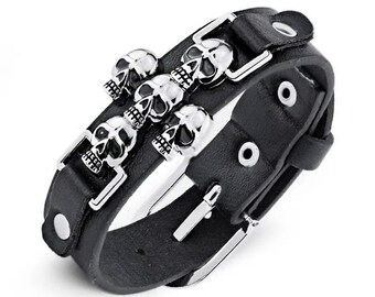 Skull Leather Bracelet