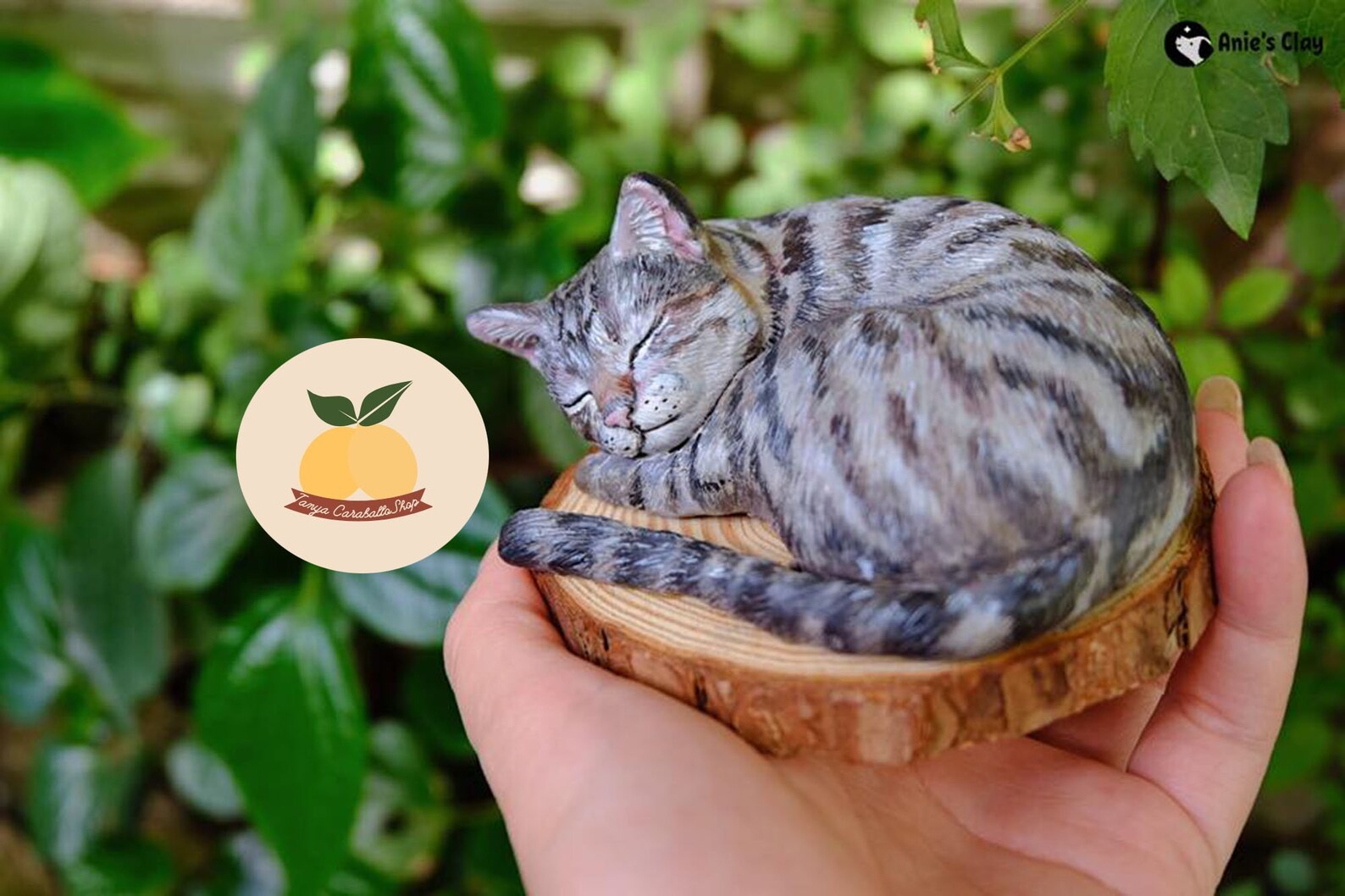 Sleeping Cat Clay Statue Custom Pet Sculpture Handmade Cat Etsy