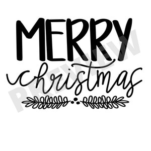 Merry Christmas PNG and SVG cut file for Silhouette and Cricut