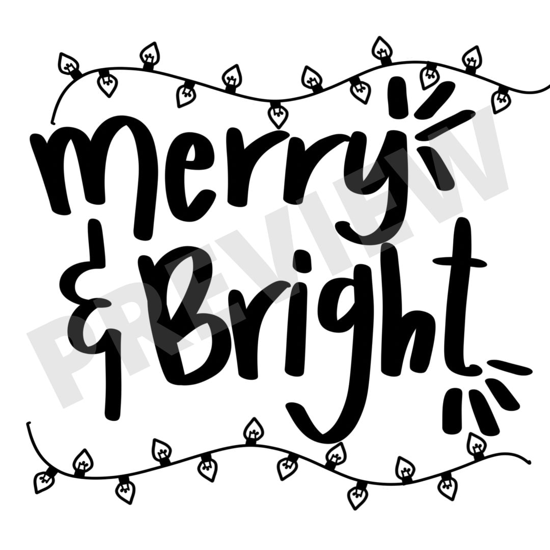 Merry & Bright PNG and SVG Cut File for Silhouette and Cricut - Etsy