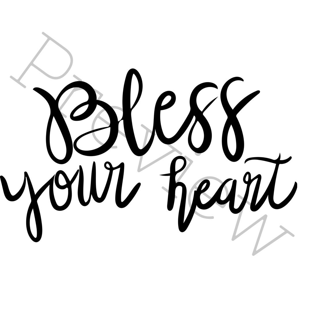Bless Your Heart PNG and SVG Cut File for Silhouette and Cricut - Etsy