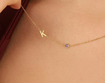Birthstone Necklace for Mom - Etsy