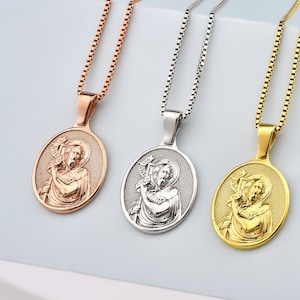 Saint John The Baptist Handmade Silver Charm Necklace, St John Pendant, Gold Plated Bridesmaid Necklace, Minimalist Necklace, Memorial Gift