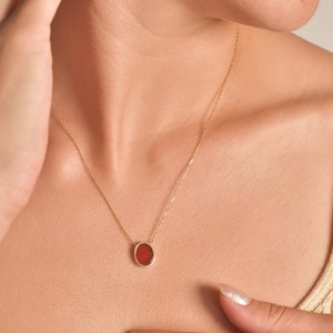 Oval Carnelian Necklace, Genuine Carnelian Stone, Natural Carnelian Jewelry, Carnelian Beads Necklace, Women Carnelian Necklace Gifts