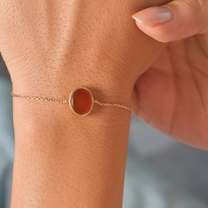 Oval Carnelian Bracelet, Women Carnelian Bracelet Gifts, Natural Carnelian Jewelry, Carnelian Stone, Genuine Carnelian Stone, boho jewelry