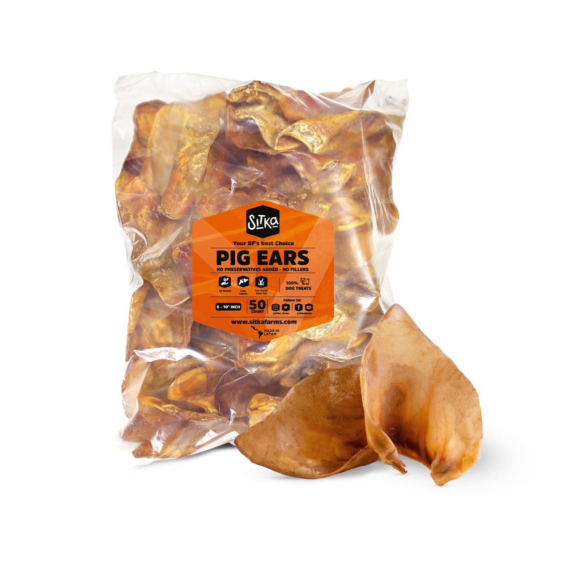 Pig Ears for Dogs 100 Natural Great for Medium and Large Dogs for