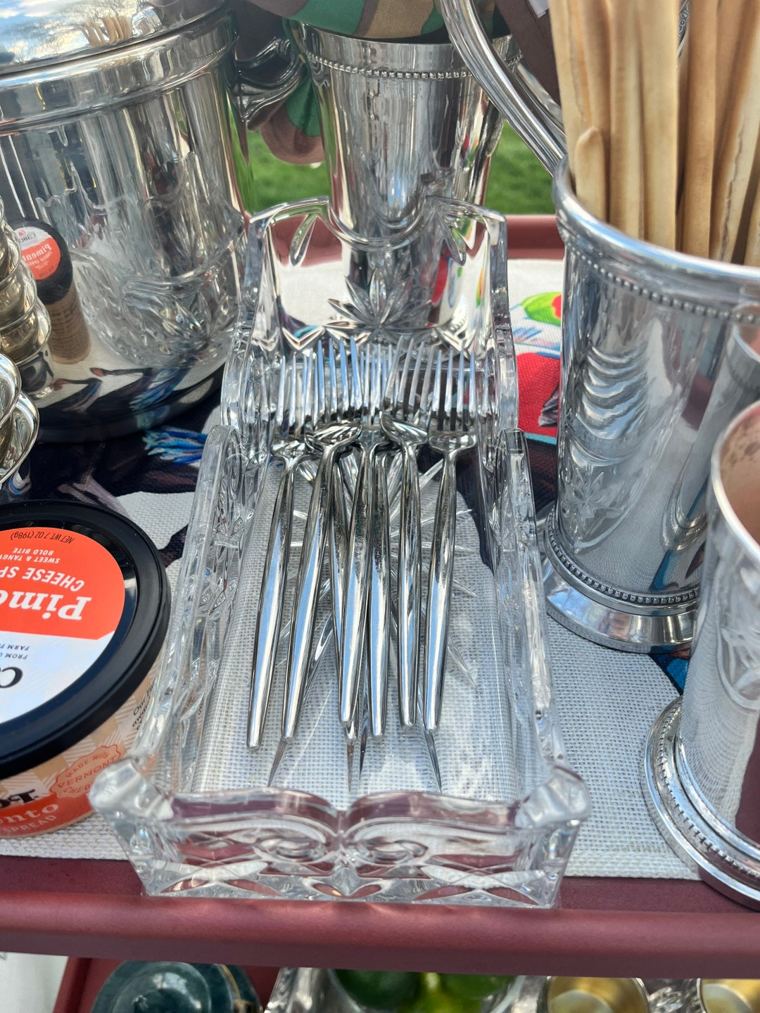 Crystal Flatware Caddy Etsy