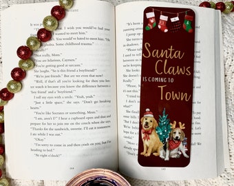 Dogmas Santa Claws Bookmark | Christmas Dogs, Laminated