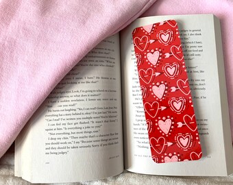Heart Doodle Laminated Bookmark | Handmade Reader Gift