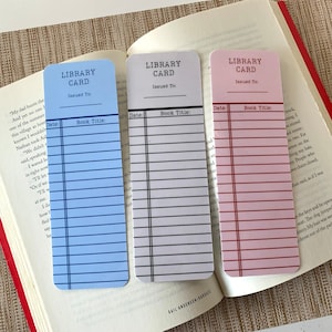 Marcapáginas de biblioteca vintage / Marcapáginas hechos a mano / Laminados / Regalos para lectores, regalos para bibliotecarios, regalos para maestros