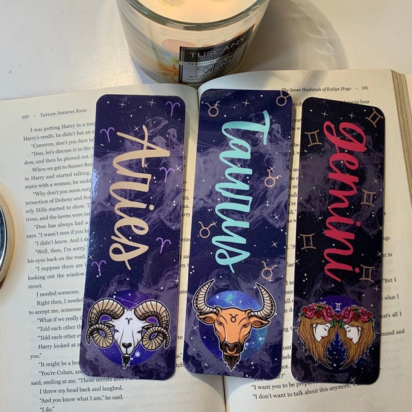 Astrological Sign Bookmark Collection | Handmade Bookmarks | Laminated | Bookish Merchandise | Zodiac Sign | Horoscope Gifts