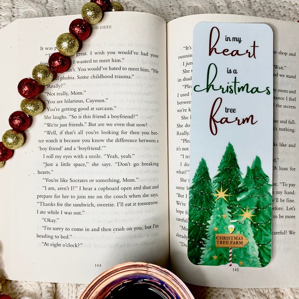 Christmas Tree Farm Bookmark | Handmade Bookmarks | Laminated | Christmas Merchandise | Stocking Stuffers, Gifts for Readers, Bookish Gifts