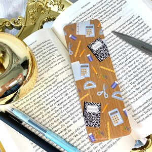 Messy School Desk Bookmark | Handmade Laminated Bookmark | Bookish Gift | Teacher Gift, Gifts for Teachers, Teacher Appreciation Gift