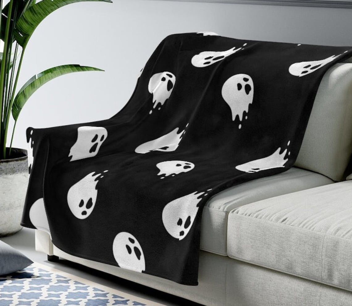 Halloween Ghost Blanket Ghost Velveteen Plush Blanket Cute Etsy