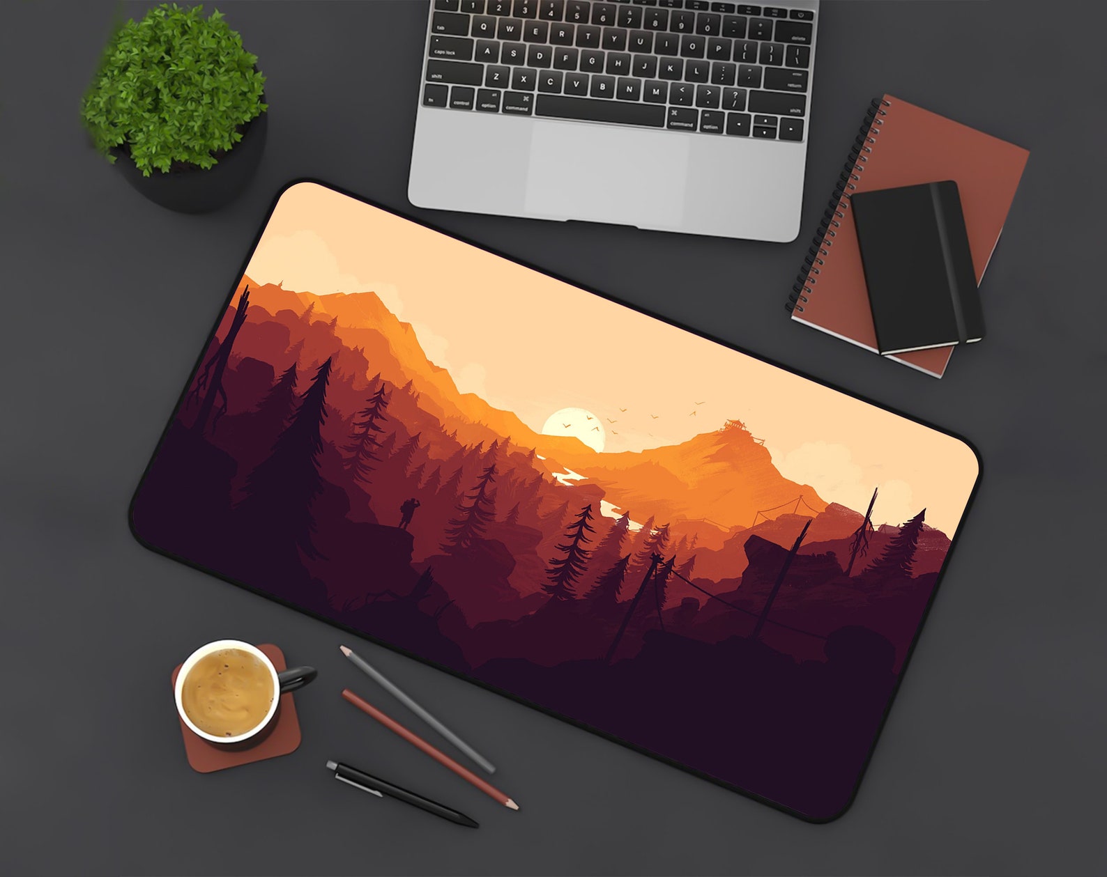 Pine Forest Mouse Pad Mountain MousePad MouseMat Gaming Etsy