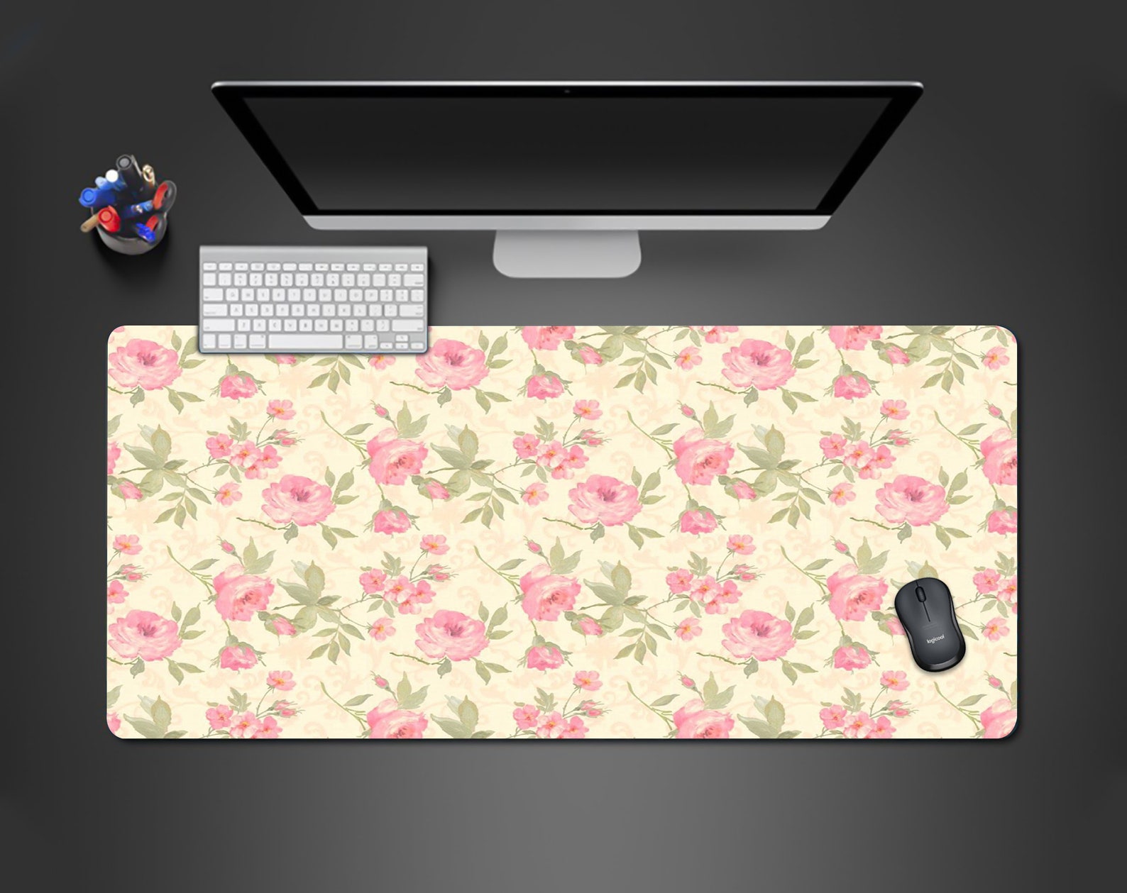 Floral Extra Large Desk Mat Flower Desk Desk Pad for Office Etsy
