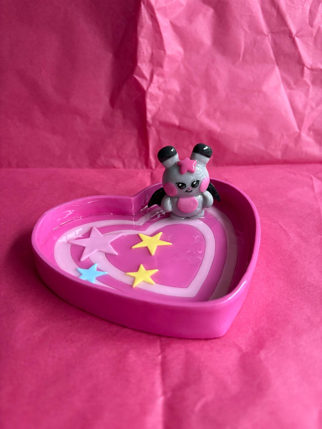 Ateez Mighteez Ddeongyo Seonghwa Pink Heart Polymer Clay Trinket Dish ...