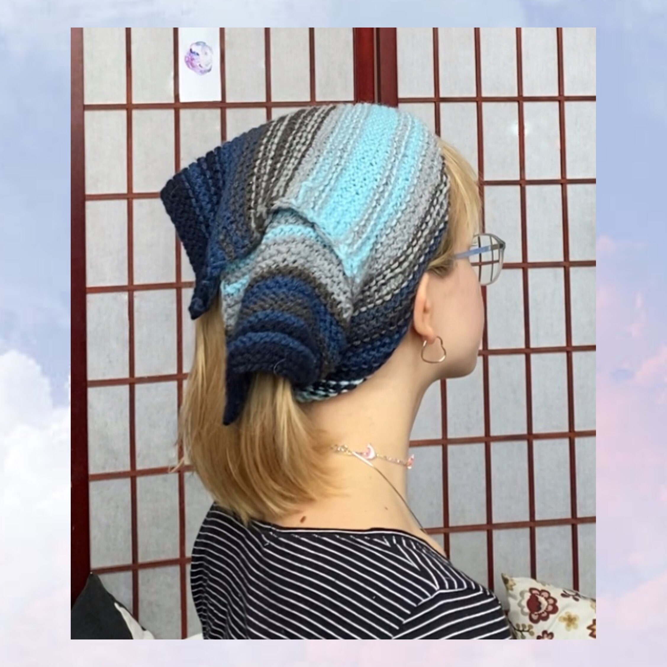 Handmade Knitted Kerchief Neckerchief Babushka Etsy