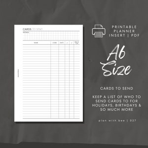 027 | Cartões para Enviar | Encarte para Planejador Imprimível | A6 | Planeje com Abelha | Download Instantâneo