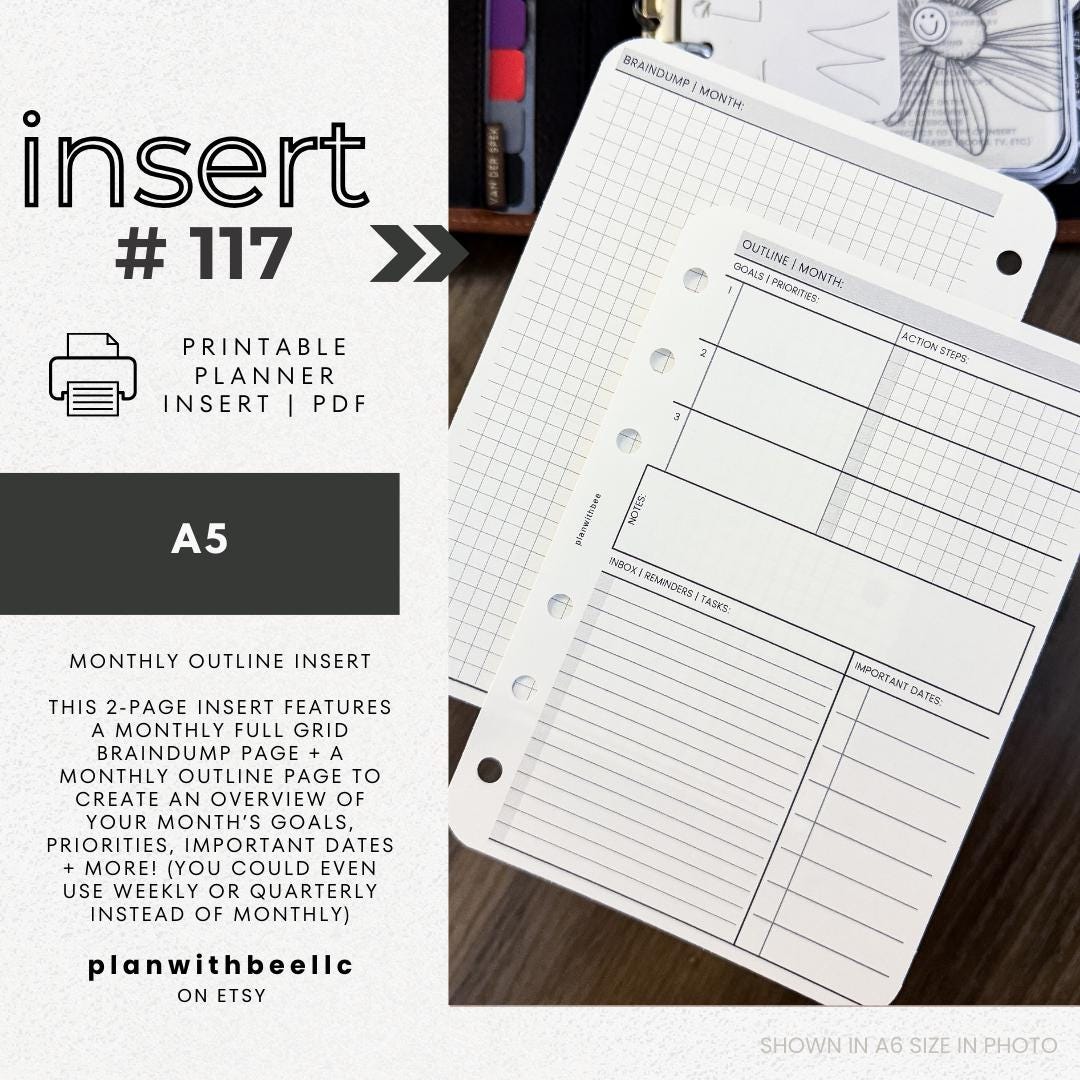 117 | Monthly Outline | Goals, Priorities, Tasks, Dates, Etc ...
