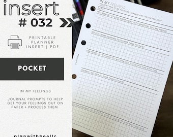 032 | In My Feelings | Journal Prompts | Printable Planner Insert | POCKET | Plan With Bee | Instant Download