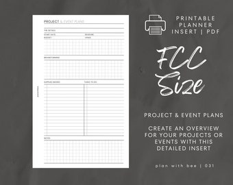 031 | Project & Event Planning Overview | Printable Planner Insert | FCC | Plan With Bee | Instant Download