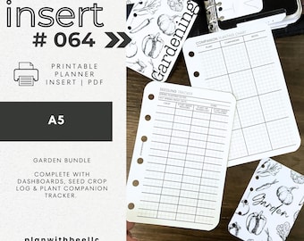 064 | Garden Bundle | Crop Companions & Seedling Tracker | Printable Planner Insert | A5 | Plan With Bee | Instant Download