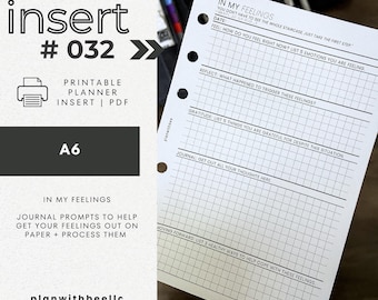 032 | In My Feelings | Journal Prompts | Printable Planner Insert | A6 | Plan With Bee | Instant Download