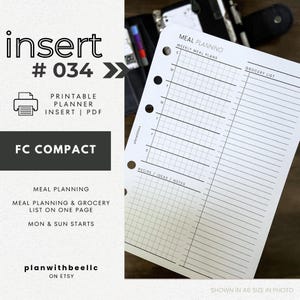 034 | Meal Planning & Grocery List | FCC | Plan With Bee | Instant Download