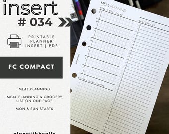 034 | Planification des repas et liste de courses | FAC | Planifiez avec Bee | Téléchargement instantané