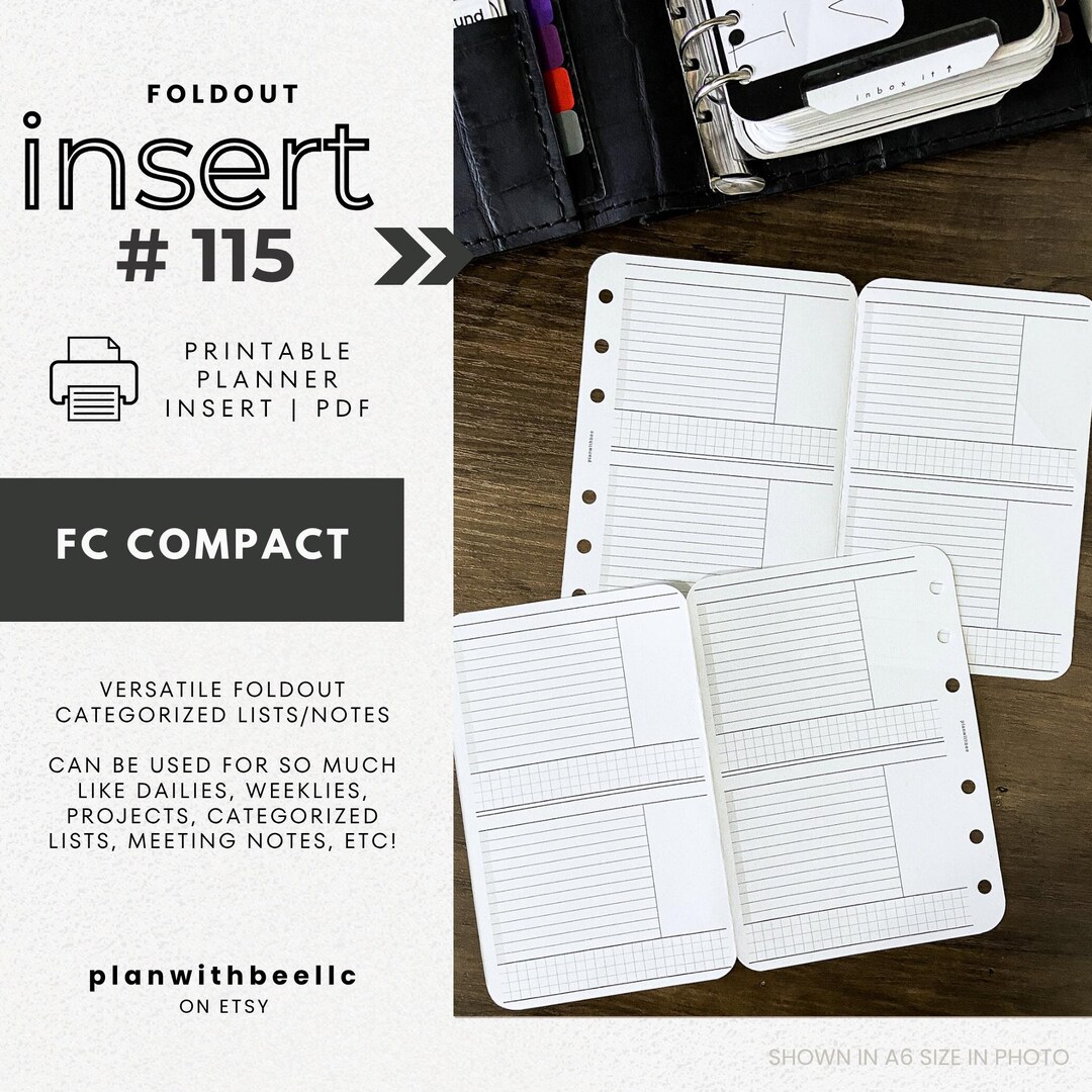 115 | FOLDOUT | Versatile Categorized Lists, Notes, Etc | Printable ...