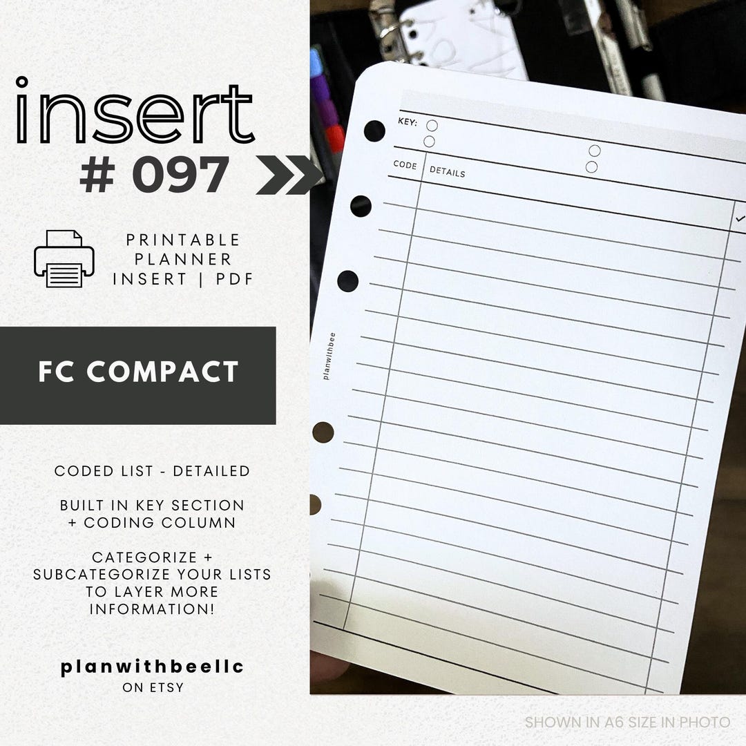 097 | Coded List Detailed | Key Section + Coding Column | Categorized ...